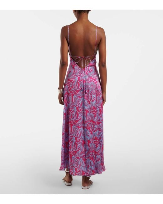 Poupette Purple Denise Printed Maxi Dress