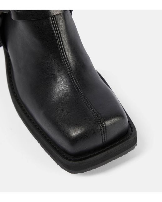 Acne Black Leather Platform Knee-high Boots