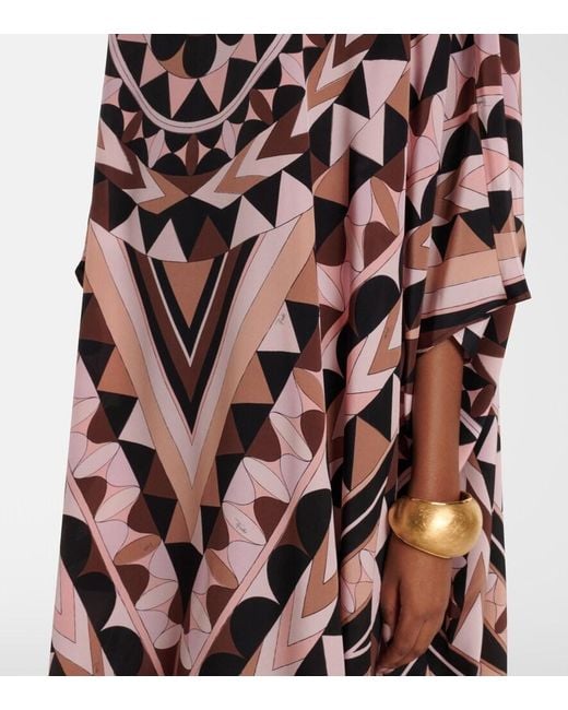 Emilio Pucci Pink Manuba Silk Crepe De Chine Kaftan