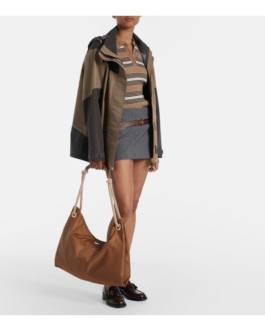 Prada Brown Mariner Re-Nylon Large Shoulder Bag