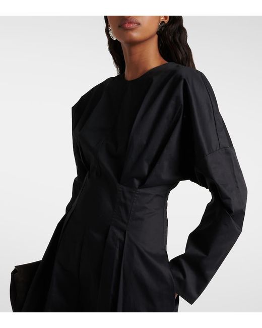 Vestido Midi De Algodon Fruncido Co. de color Black