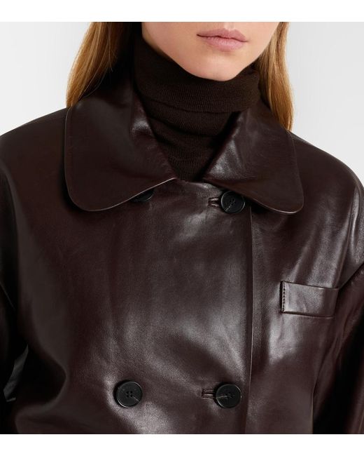 Self-Portrait Black Cropped Leather Jacket