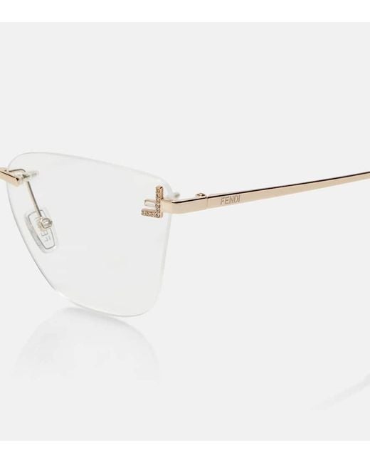 Fendi Natural First Crystal Cat-Eye Glasses