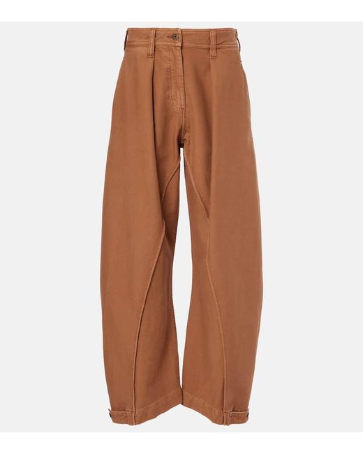J.W. Anderson Brown Weite Hose Twisted Seam Aus Baumwolle