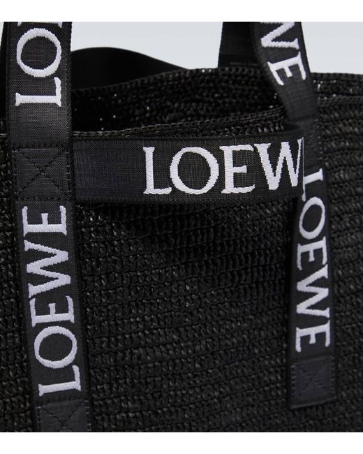 Loewe Paula's Ibiza Tote Fold Shopper aus Raffiabast in Black für Herren