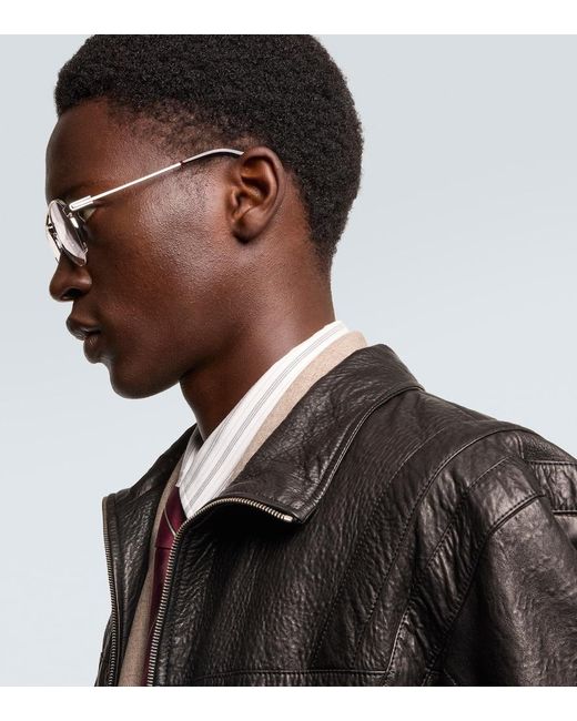 Saint Laurent Metallic Sl 808 Opt Aviator Glasses for men