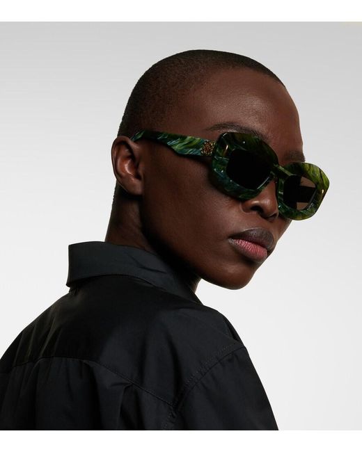 Loewe Green Screen Anagram Rectangular Sunglasses