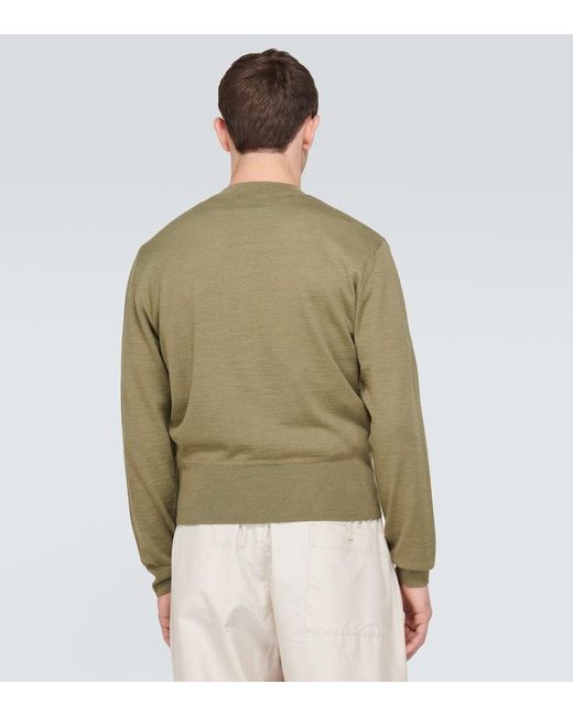 Jersey de mezcla de lana Lemaire de hombre de color Green