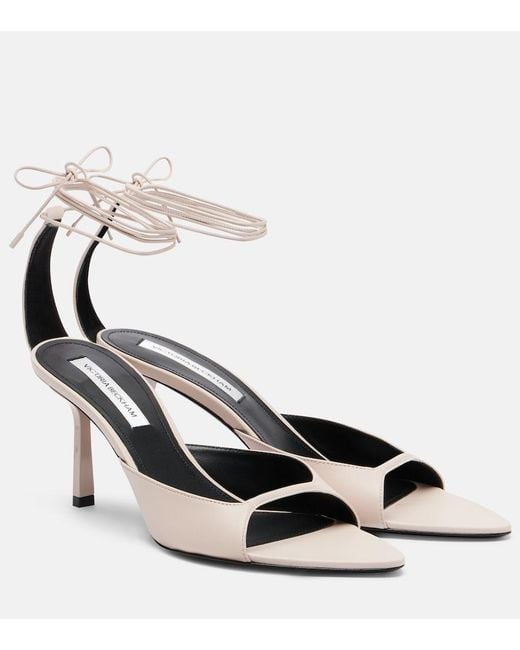 Victoria Beckham Metallic Eliza 75 Leather Sandals