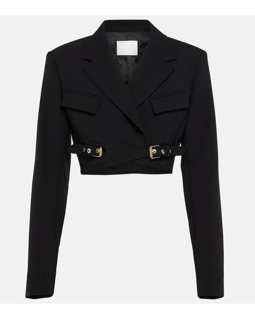 Dion Lee Black Interlock Belted Cropped Blazer