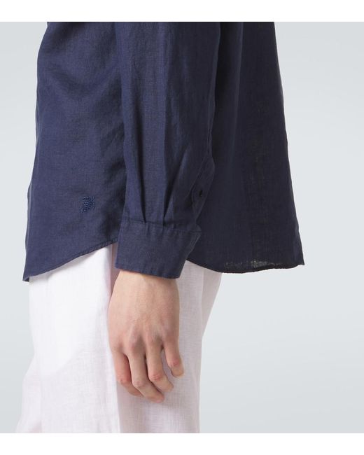 Vilebrequin Blue Linen Shirt for men