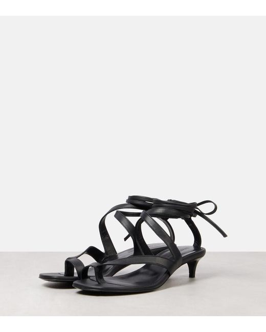 Khaite Black Aimee 35 Leather Sandals