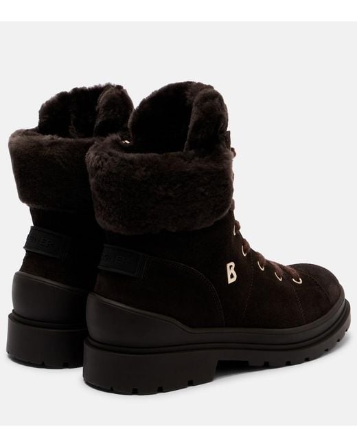 Bogner Black St. Moritz Lace-up Boots With Spikes