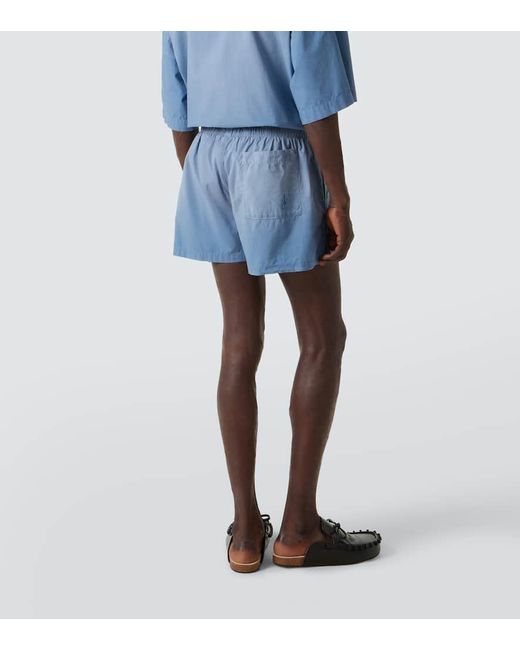 Shorts En Popelin De Algodon Con Logo J.W. Anderson de hombre de color Blue