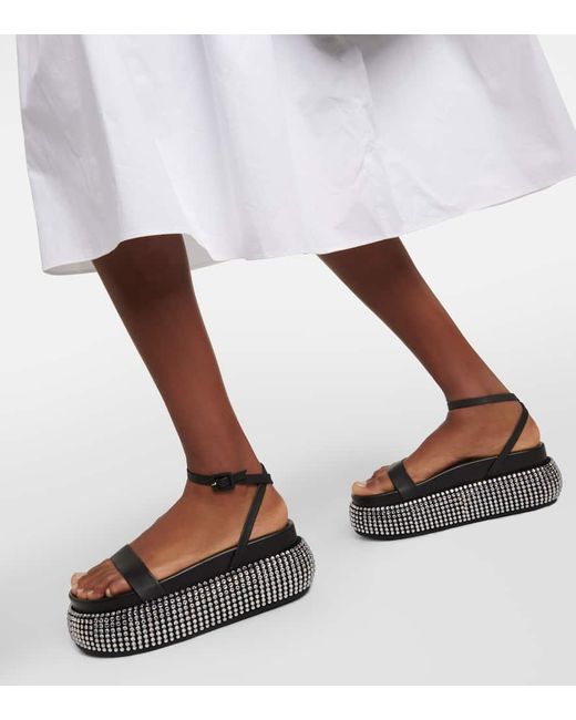 Jonathan Simkhai Black Buster Embellished Platform Sandals