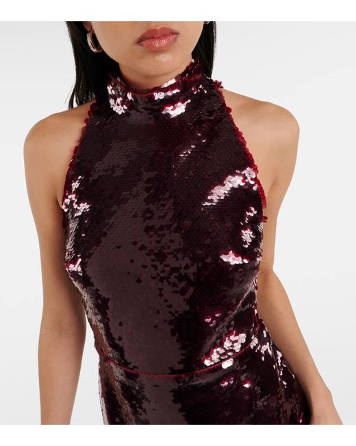Safiyaa Purple Sequinned Viba Gown