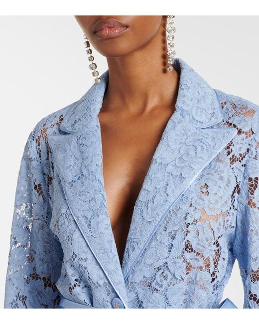 Dolce & Gabbana Blue Jacke Aus Spitze