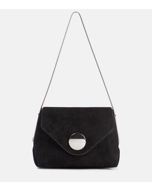 Khaite Black Bobbi Suede Shoulder Bag