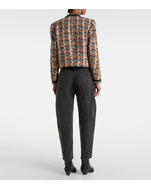 Isabel Marant Metallic Kerry Cropped Wool-Blend Jacket