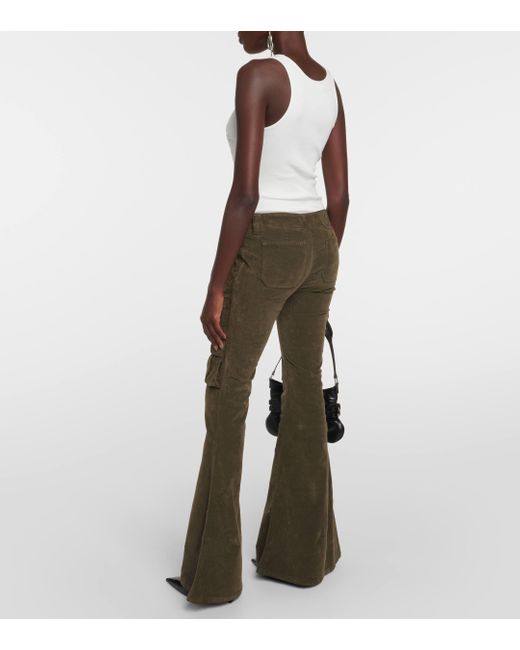 Pantalon cargo a taille basse en velours Blumarine en coloris Brown