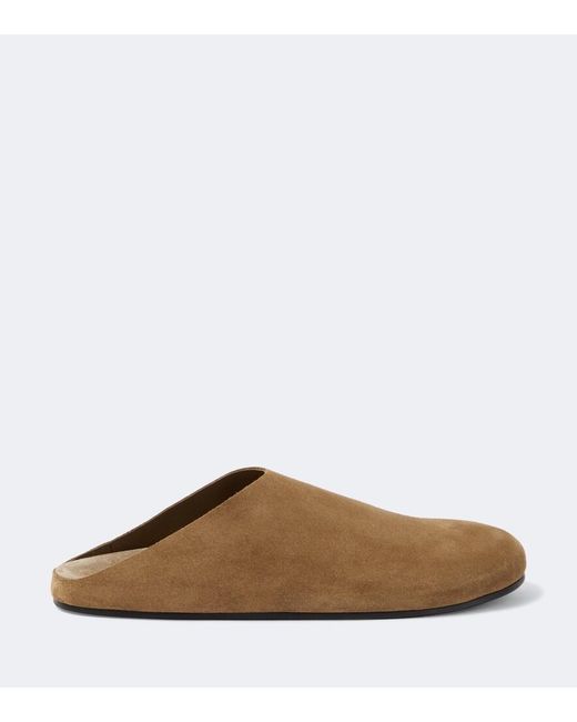 The Row Brown Hudson Suede Mules for men