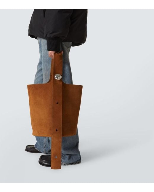 Loewe Brown Pebble Large Suede Tote Bag for men