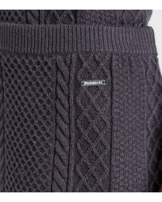 J.W. Anderson Blue Cable-Knit Wool And Cotton-Blend Miniskirt