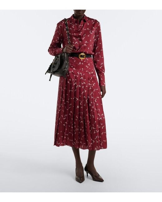 Altuzarra Purple Monti Printed Pleated Midi Skirt