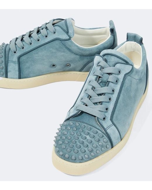 Christian Louboutin Blue Louis Junior Spikes Suede Sneakers for men
