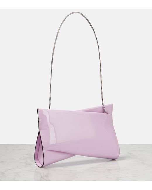 Christian Louboutin Purple Loubitwist Small Patent Leather Clutch