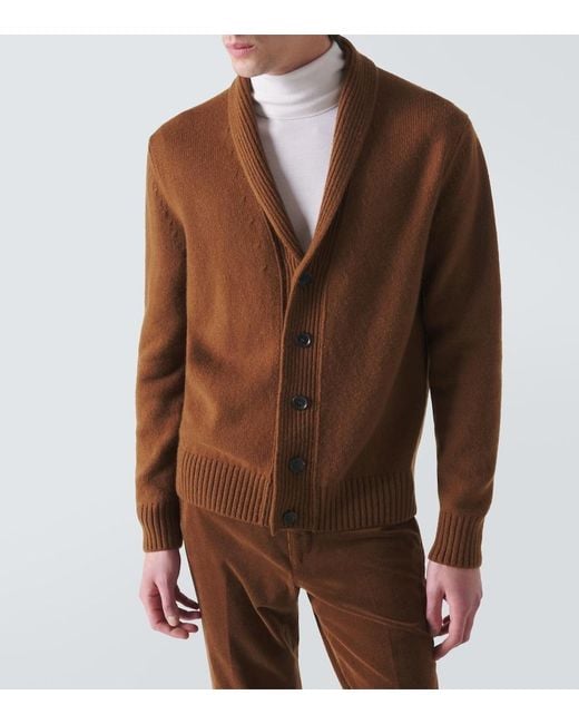 Zegna Brown Cashmere And Mohair Cardigan for men