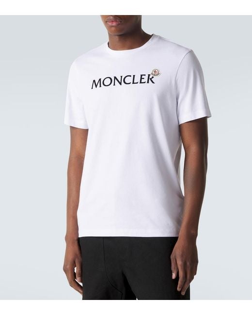Moncler White Logo Cotton Jersey T-Shirt for men