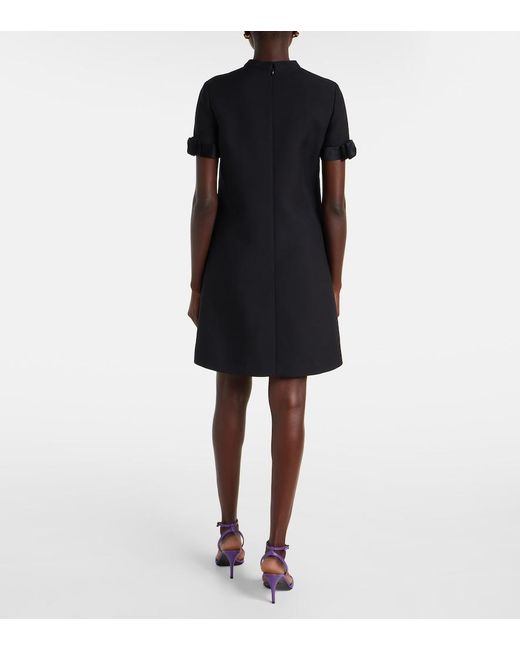 Valentino Black Crepe Couture Bow-Detail Minidress