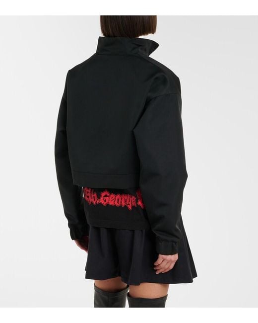 Balenciaga Black Cropped Technical Faille Track Jacket