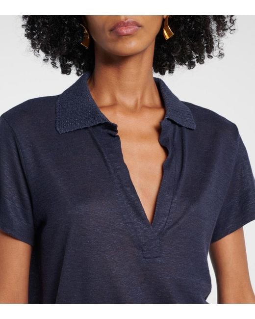 Dorothee Schumacher Blue Natural Ease Hemp Polo Shirt