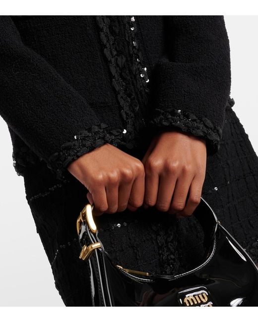 Giambattista Valli Black Sequined Wool-Blend Jacket