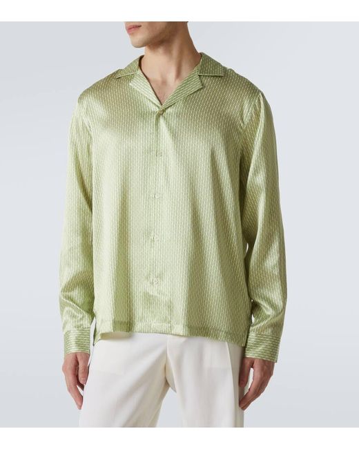Frescobol Carioca Bedrucktes Hemd Safra Aus Seide in Green für Herren
