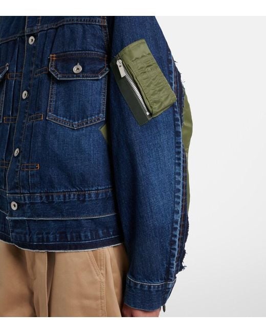 Sacai Blue Denim Bomber Jacket