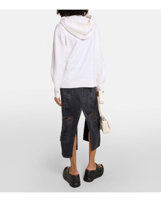 Sweat-shirt a capuche 4G en cachemire Givenchy en coloris White