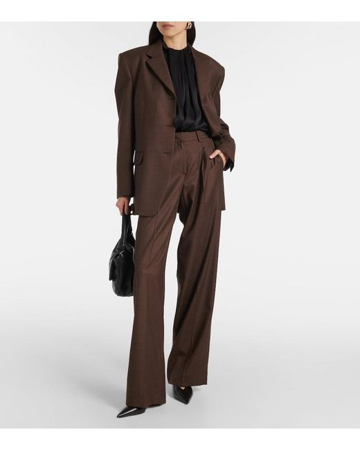 Magda Butrym Brown Wool Wide-Leg Pants
