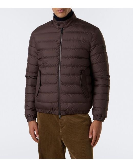 Moncler Brown Ebrodel Reversible Wool-Blend Down Jacket for men