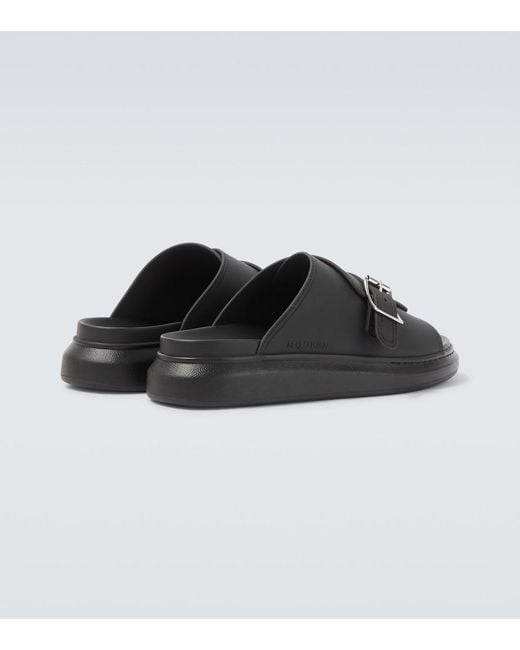 McQueen Black Hybrid Slides for men
