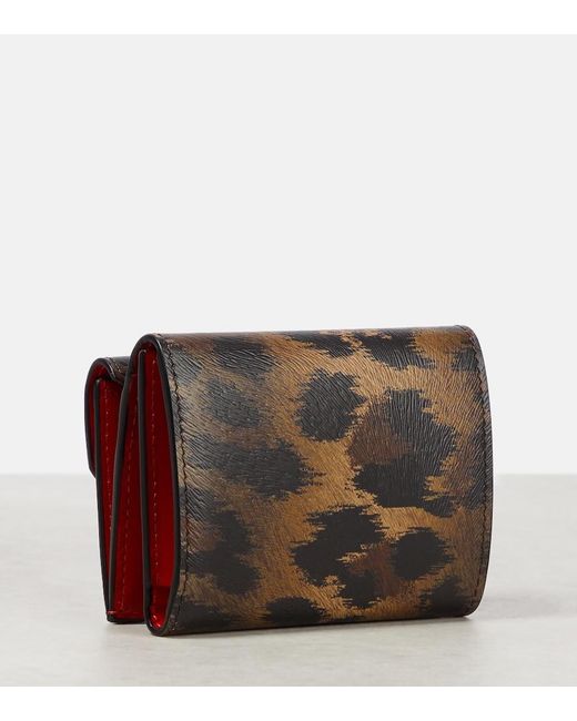 Christian Louboutin Black Cl Debossed Leopard-Print Leather Wallet