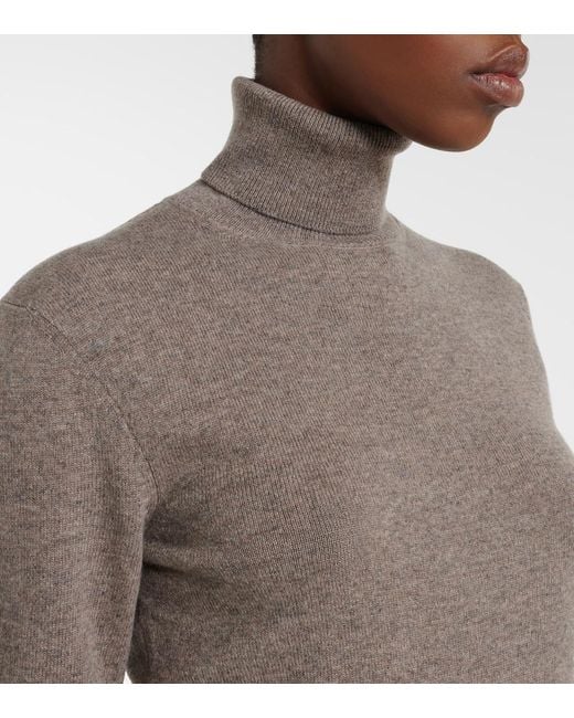 Saint Laurent Brown Cashmere Turtleneck Sweater