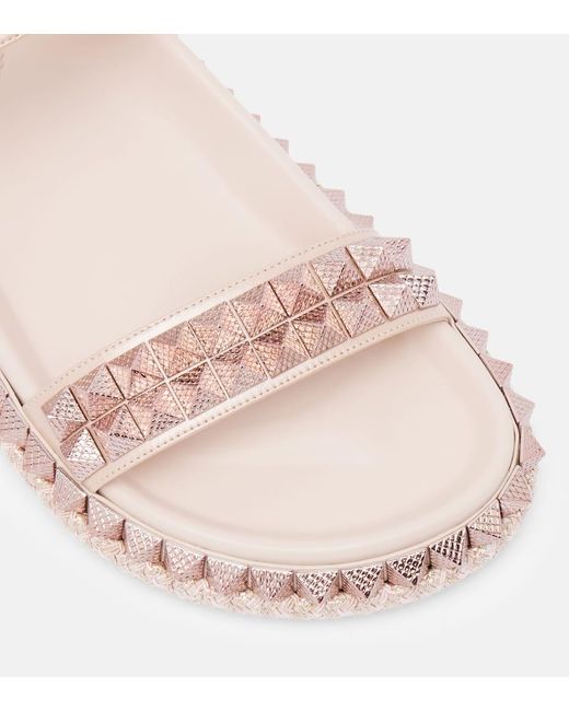 Christian Louboutin Pink Verzierte Sandalen Pyrabizz Aus Leder