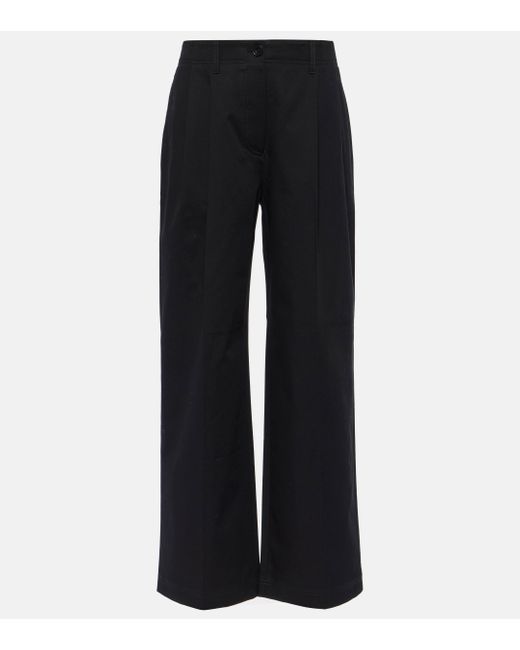 Pantalon ample en coton Totême  en coloris Black
