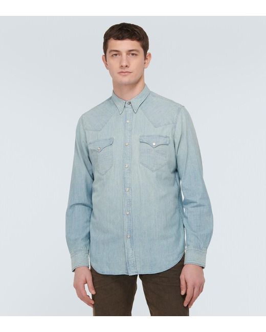 RRL Blue Buffalo West Denim Shirt for men