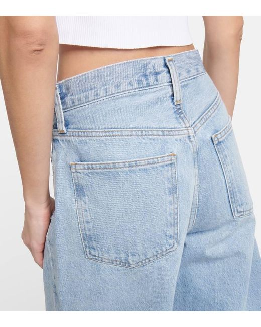 Jeans A Gamba Larga E Vita Alta di Agolde in Blue