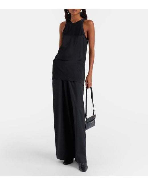 Totême  Black Satin Top