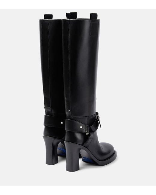 Burberry Black Stiefel Stirrup Aus Leder